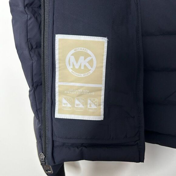 Michael Kors Navy Blue Premium Down Blend Puffer Coat Jacket Women's Size Small - Picture 8 of 11